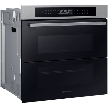 Cuptor incorporabil Bespoke Samsung NV7B4345VAS/U2, Electric, 76 l, Autocuratare catalitica, Dual Cook Flex, Display touch, Air sous vide,Natural Steam, SmartThings Cooking, Clasa A+, Negru/Inox