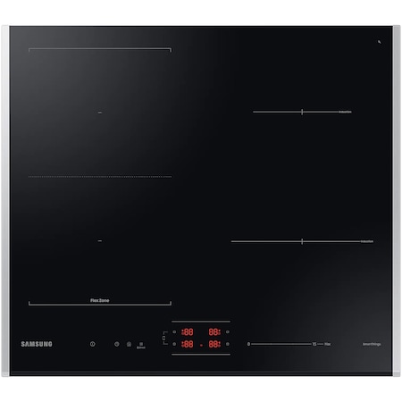 Plita incorporabila Samsung NZ64B5046JK/U2, Inductie, 4 zone de gatire, Flex Zone, SmartThings Cooking, Auto Conectivity, 60 cm, Negru/Inox