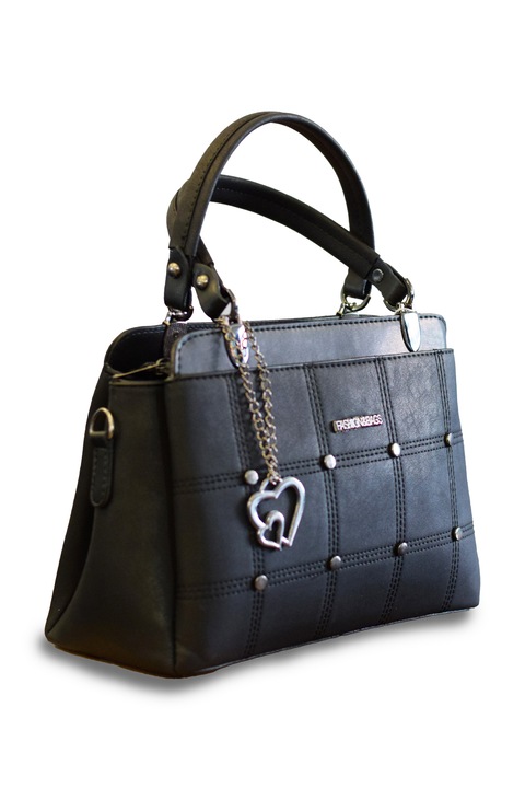 Geanta Dama Berlin 31x28x14cm Piele Ecologica, Negru, 31x28x14