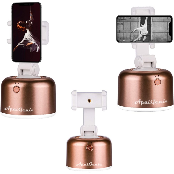 APAI Genie okos Selfie bot 360°-os forgatással, támogatja az automatikus arc- és tárgykövetést, Arany