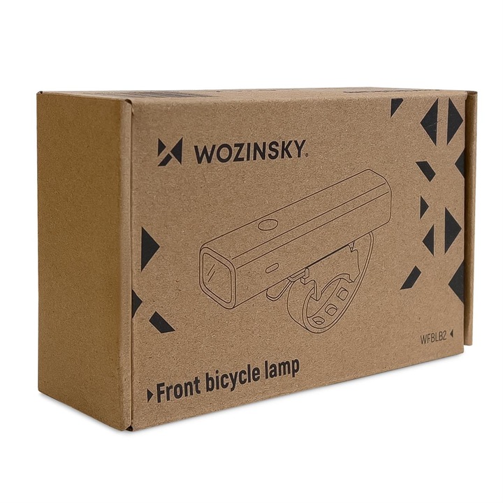 Lumina frontala pentru bicicleta WFBLB2, Wozinsky, 1800 mAh, 106 g, Negru