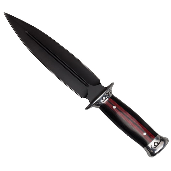 Cutit de vanatoare DEPOX, Widow Blade, 30 cm, negru, teaca inclusa