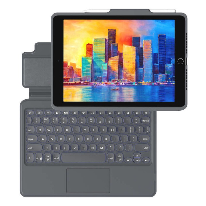 Капак със светеща клавиатура и тракпад ZAGG Pro Keys за Apple iPad 9 / iPad 8 / iPad 7 - 10.2", черен