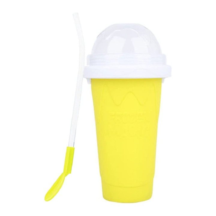 Чаша Frozen Magic Slushy Cup, За приготвяне на безалкохолно смути, гранита, киша, 210 мл, Жълт