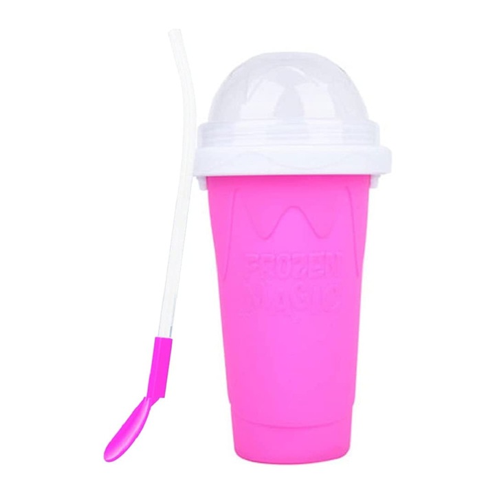 Чаша за приготвяне на смути Frozen Magic Slushy Cup, 210 мл, Розов