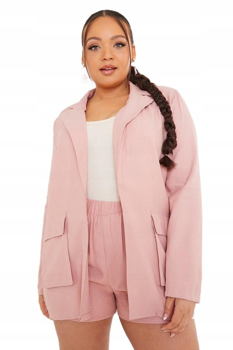 Női blézer In The Style, viszkóz/poliészter, világos rózsaszín, L