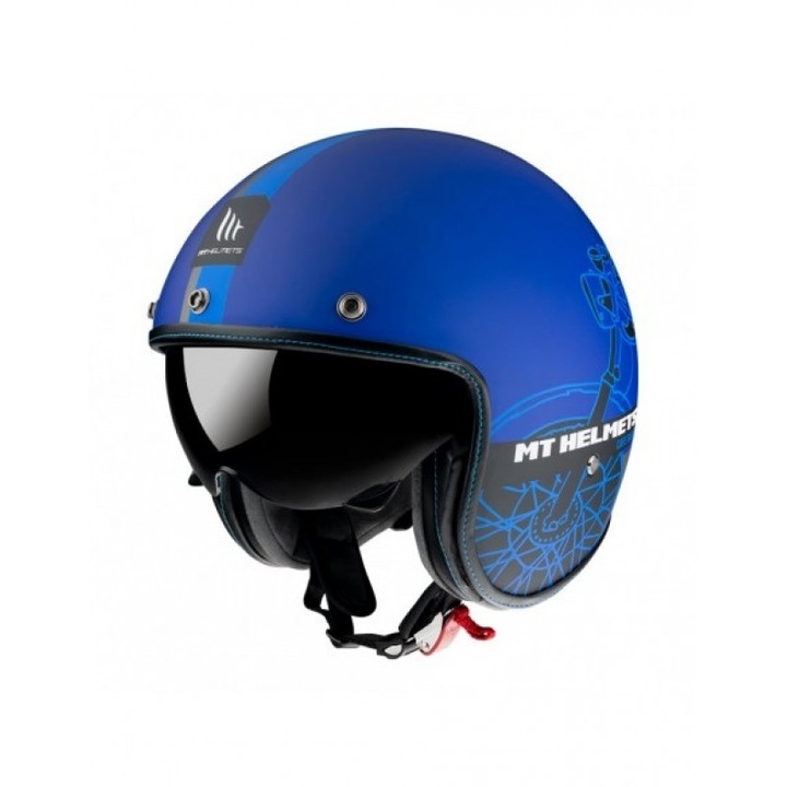 Каска за скутер MT le mans 2 cafe racer, Blue, M