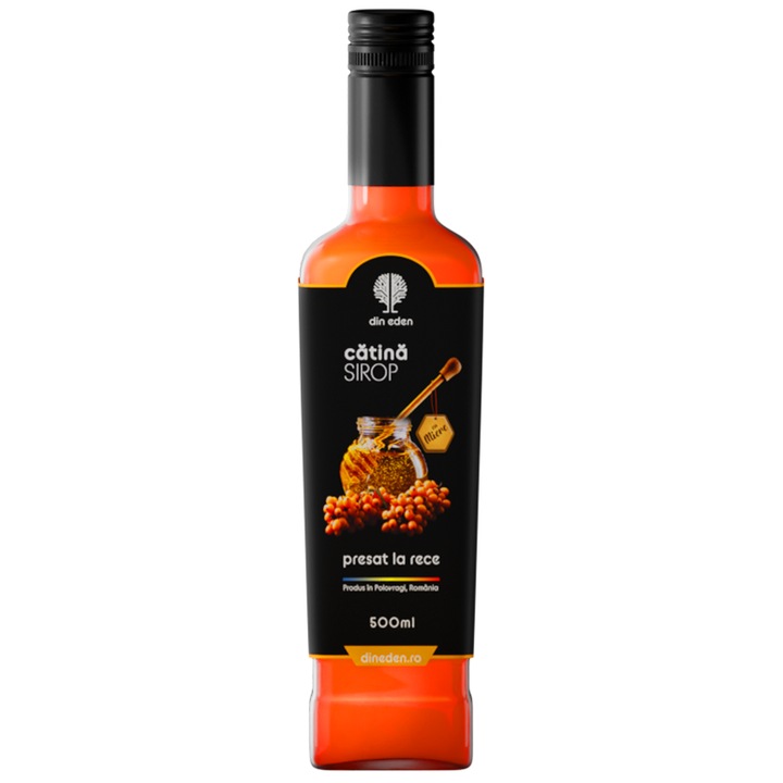 Sirop de catina cu miere presat la rece, Din Eden, 500ml