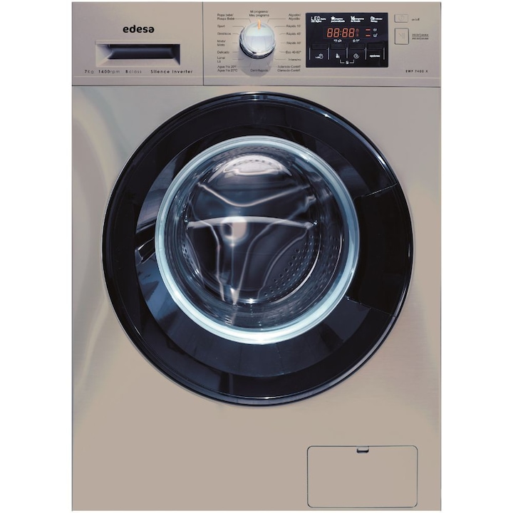 Пералня Edesa EWF-7400 X INOX, 7 кг, 1400 prm, 14 програми, Клас B, Инокс