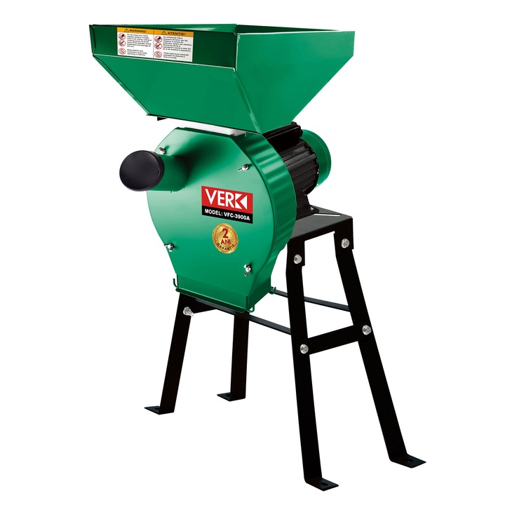 Moara electrica cereale cu suport metalic Verk VFC-3900A, 3900 W, 2950 rpm, capacitate maruntire 370 Kg/h