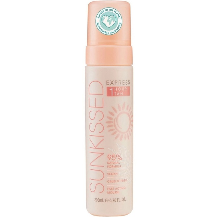 SUNKISSED professzionális önbarnító hab, 1H TAN, 95% természetes összetevők, 200 ml