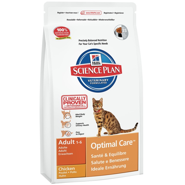 Hrana uscata pentru pisici Hill's SP Adult, Optimal Care, pui, 15 kg
