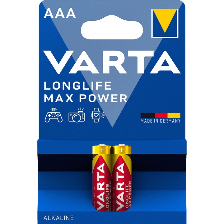 VARTA LONGLIFE MAX POWER mikro/ AAA/ LR03 elem BL2