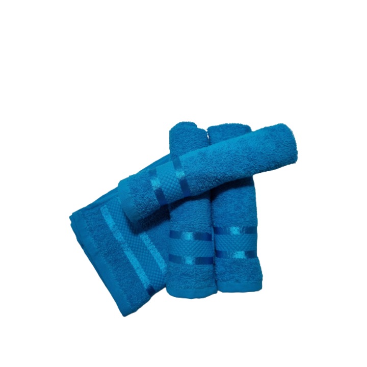 Комплект 4 кърпи за ръце, тюркоаз, 30 х 50 см, 100% памук