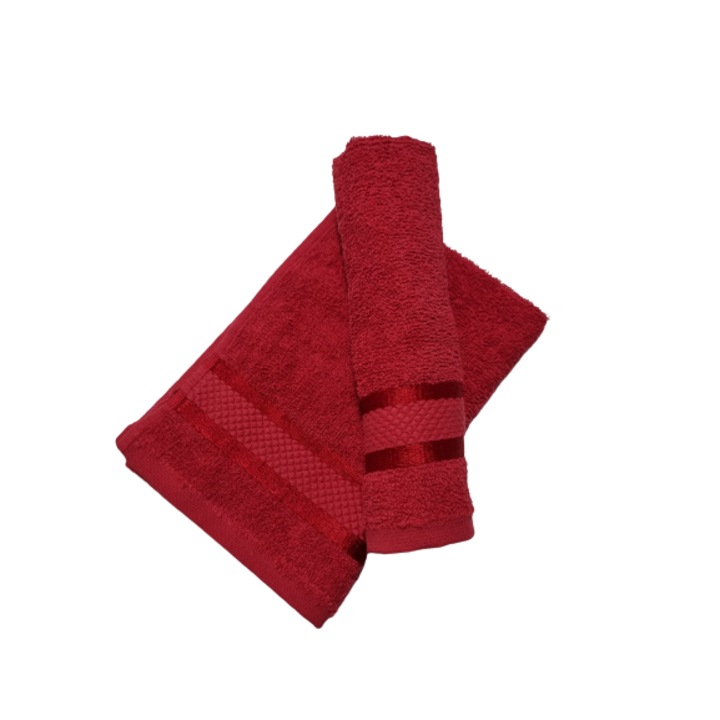 Комплект 2 кърпи за ръце, червени, 30 х 50 см, 100% памук