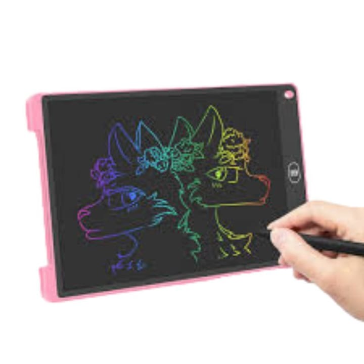 LCD elektronikus tablet, íráshoz és rajzoláshoz, színes írás és törlés funkcióval, 29 cm, 3 év+, rózsaszín