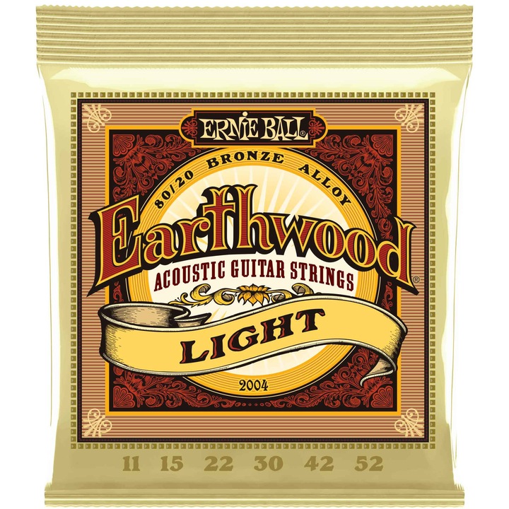 Комплект от 6 струни за акустична китара, Ernie Ball Earthwood Light 80/20 Bronze 2004 г.