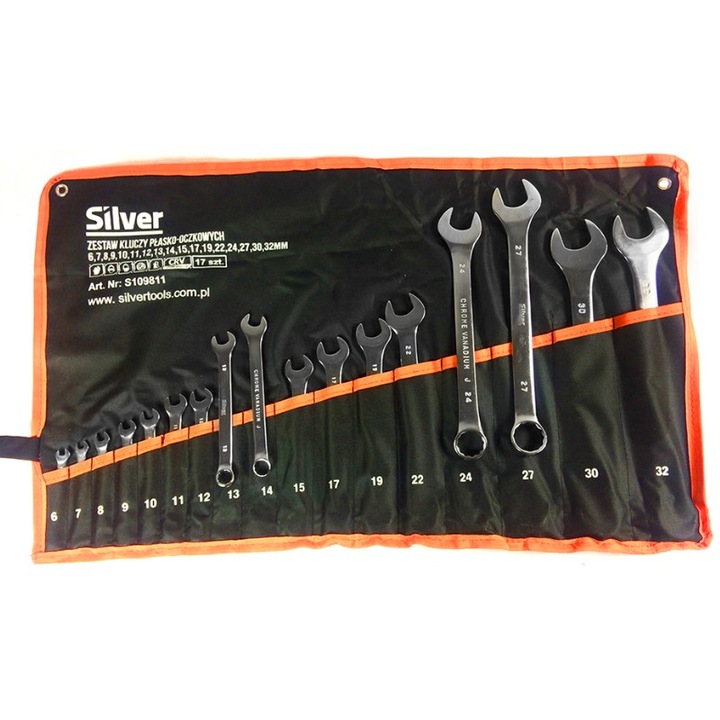 Set 17 chei fixe combinate 6-22mm 17bucati piese Chrome-Vanadium Cr-V (S10991)