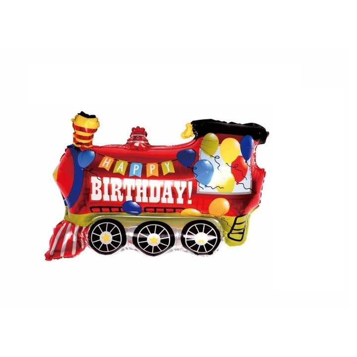 Balon figurina din folie de aluminiu tip Locomotiva, 73 cm x 60 cm