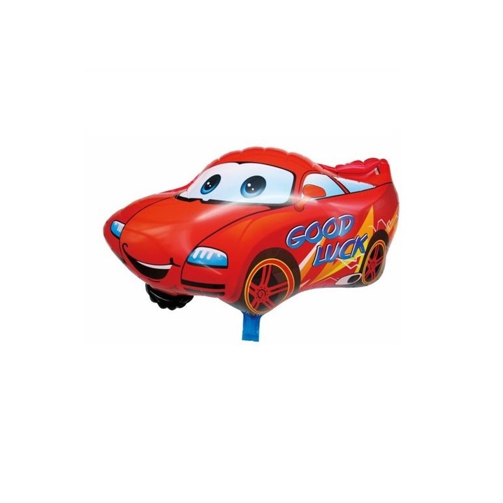 Alufólia versenyautó típusú figura lufi, 65 cm x 50 cm