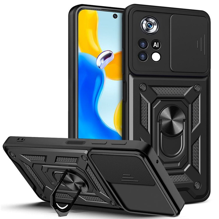 TECH-PROTECT Camshield Pro tok Xiaomi Poco M4 Pro 4G / LTE-hez, fekete