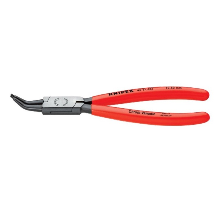 Клещи за вътрешни скоби с полирано черно защитно покритие, дръжки с пластмасова втулка, ъглови, 140 mm