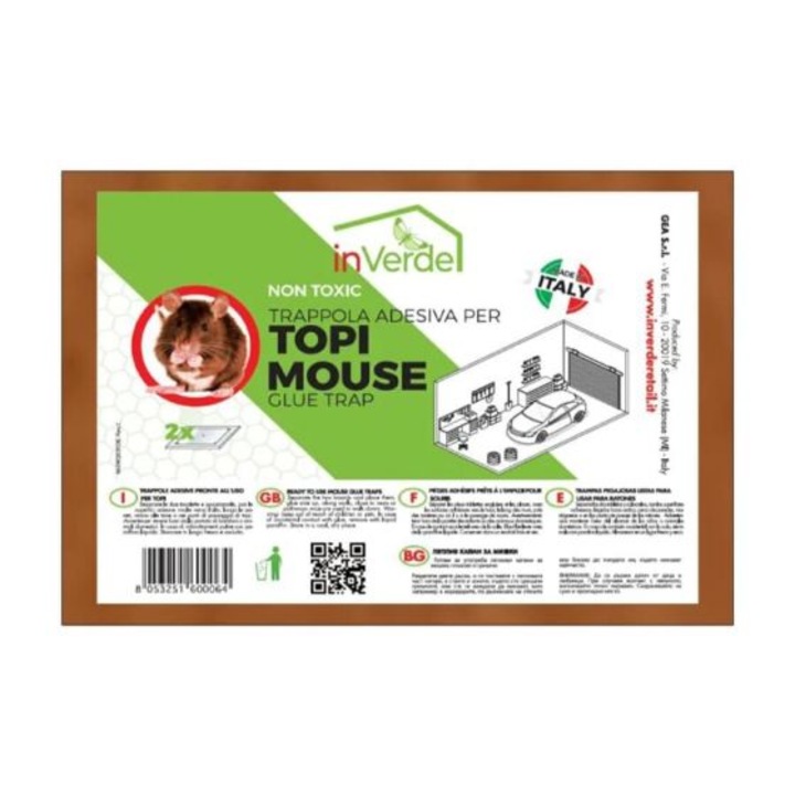 Set capcana de lemn pentru soareci inVerde, 2 buc