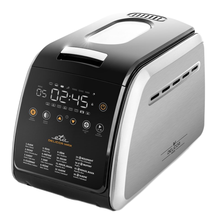Хлебопекарна ETA Delicca II Max 7149 90040, 850W, 16 програми, капацитет 1,5 kg, неръждаема стомана