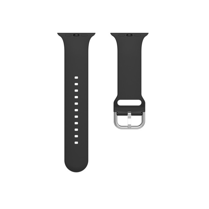 Apple Watch 7 42/44/45mm-es szilikon szíj, fekete, szíj szélessége 22 mm, eR DL