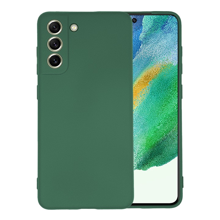 Протектор My Colours, Съвместим с Samsung Galaxy S21 FE, Термопластичen полиуретан, Тъмнозелен