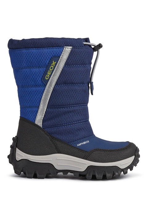 Geox, Ghete impermeabile cu segmente matlasate fara inchidere Himalaya ABX, Negru/Albastru/Argintiu