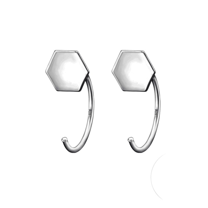 Silver Berry, Hatszögletű, ezüst fülbevaló
