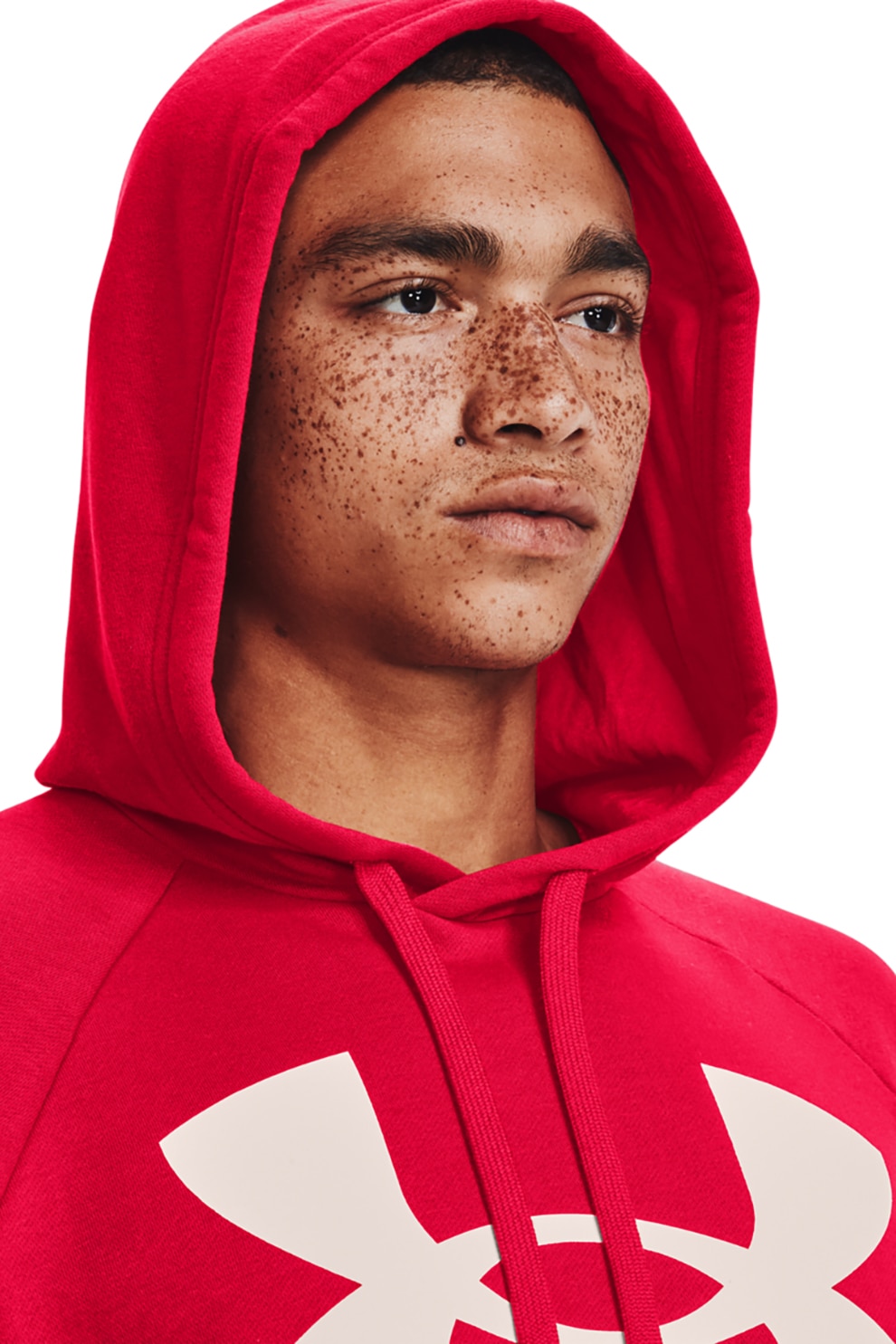 Under Armour, Поларено фитнес худи Rival с лого, Червен, Бял, S - eMAG.bg