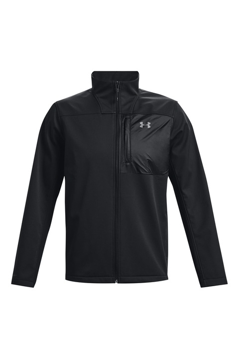 Under Armour, Jacheta cu buzunar pe piept, pentru antrenament Shield 2.0, Negru