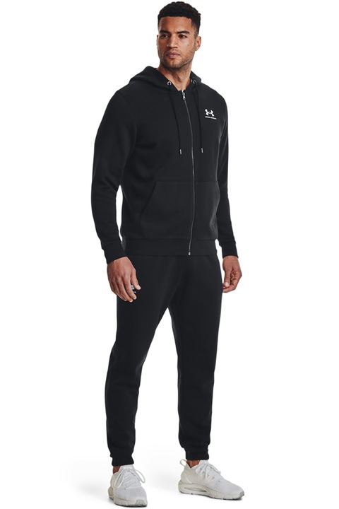 Under Armour, Hanorac lejer cu buzunare frontale pentru antrenament Essential, Negru, M