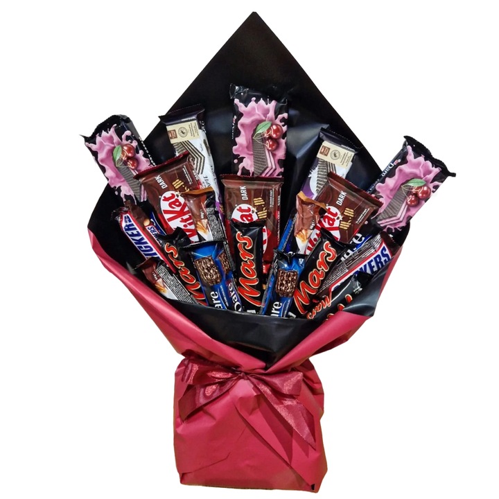 Buchet diversificat cu napolitane si batoane de ciocolata, 18 produse