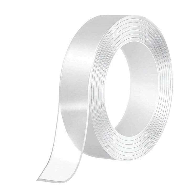 Banda dubla adeziva izolanta SYNO, reutilizabila, impermeabila, transparenta, 3m