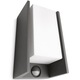 Aplica pentru exterior Philips Ecomoods, cu senzor de miscare, E27, IP44, 24.5x11.8x10cm, Aluminiu, Antracit