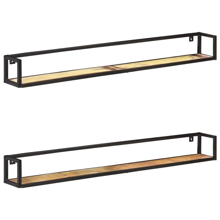 VidaXL 2 db tömör újrahasznosított fa fali polc 160 cm 320677