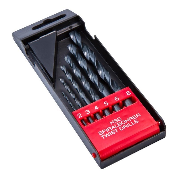 Set 6 burghie pentru metal, HSS, 2-8 mm, Beorol