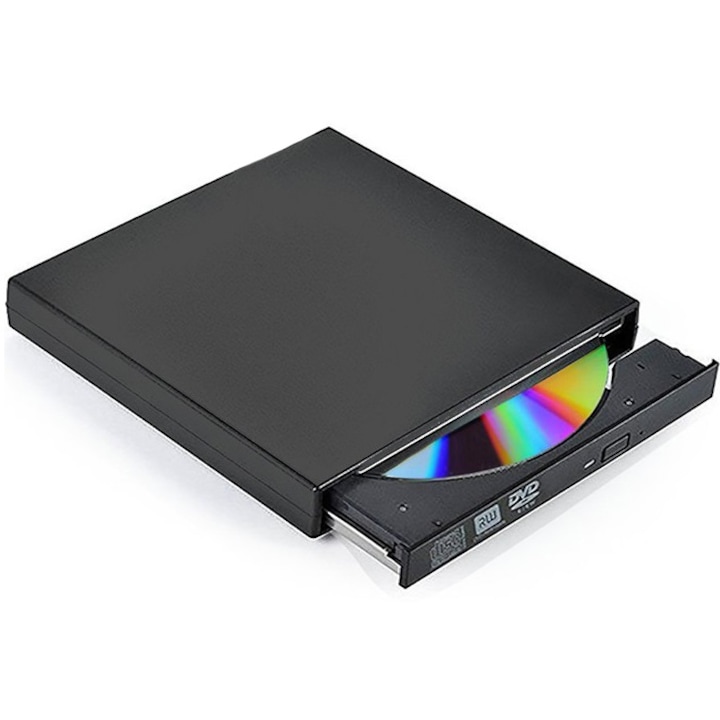 Unitate optica externa CD Writer / DVD Reader CLASStitude, CD-R / DVD-RW / ROM / CD ROM / COMBO, slim, compatibila cu Windows / Linux / Mac OS, 24x, Negru