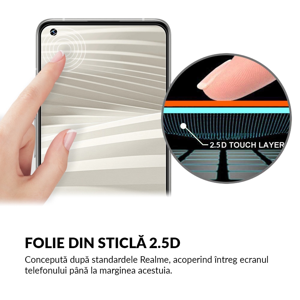 Folie Sticla Dr.Shield, Compatibil cu Realme GT2 PRO, Full Glue, Protectie Profesionala 2.5D