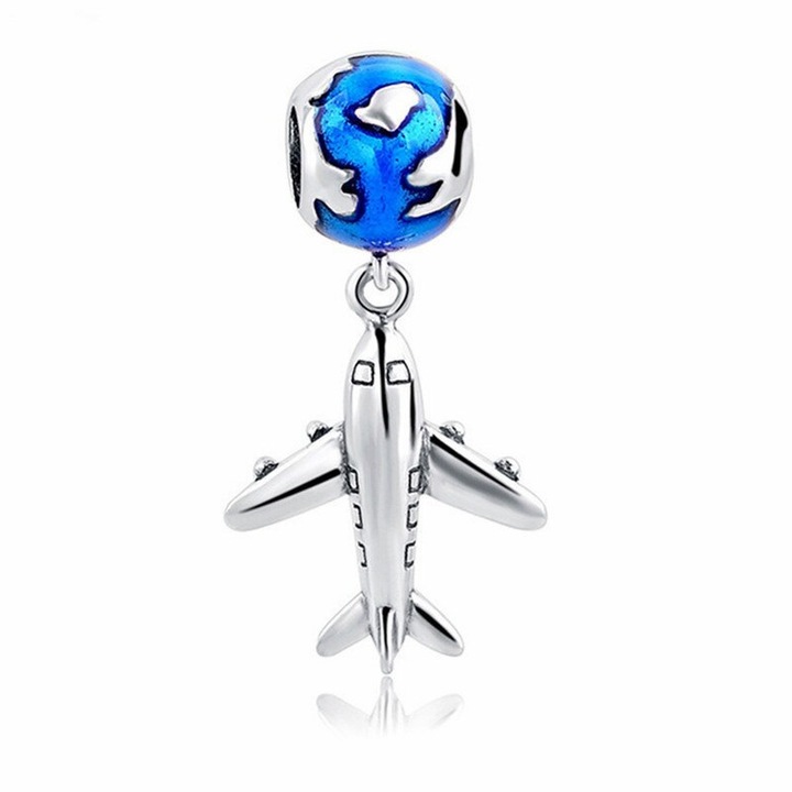 Talisman Argint 925, Charm compatibil Pandora – Fly Around the World