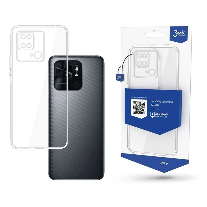 Xiaomi Redmi 10C szilikon tok, hátlap tok, telefon tok, átlátszó, 1.2mm, 3MK Clear Case