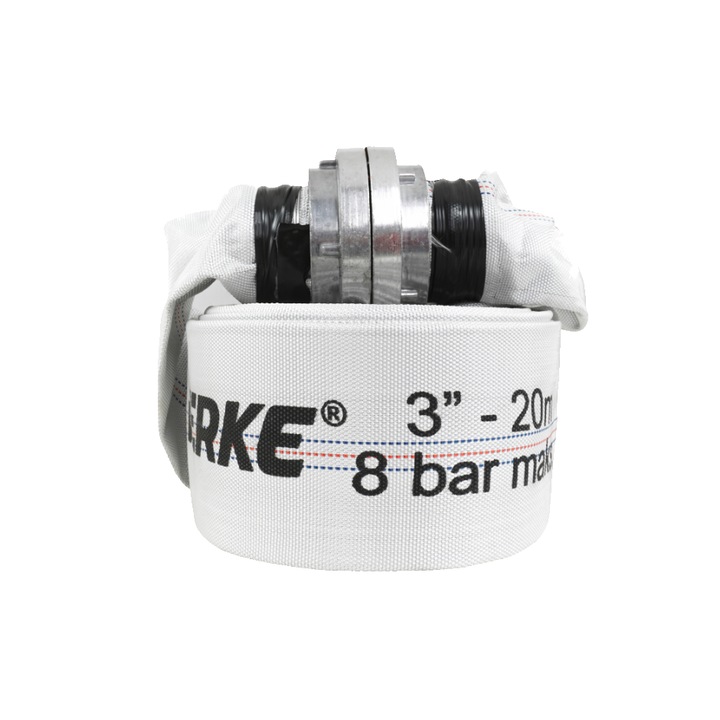 Маркуч за поливна вода тип пожарникар 8 бара, 3" 20 метра Verke