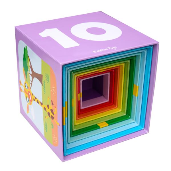 Set 10 cuburi pentru turn, Barbo,15x15x86 cm, 2 ani, Multicolor - eMAG.ro