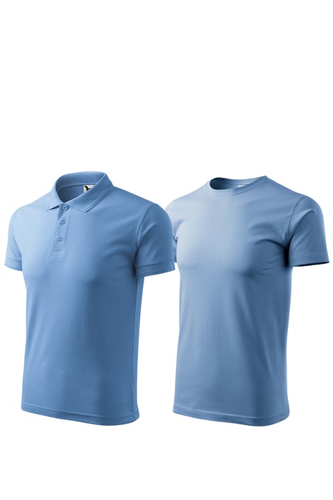 Set 2 tricouri de barbati, Malfini, Pique Basic, mix 1, Albastru deschis