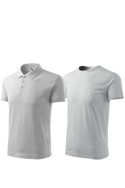 Set 2 tricouri de barbati, Malfini, Pique Basic, mix 1, Gri deschis