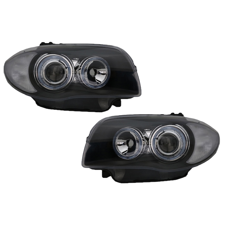 Фарове съвместими с BMW 1 Series E87 E81 E82 E88 (2004-2011) Позиция Angel Eyes Black (SWB14DB)