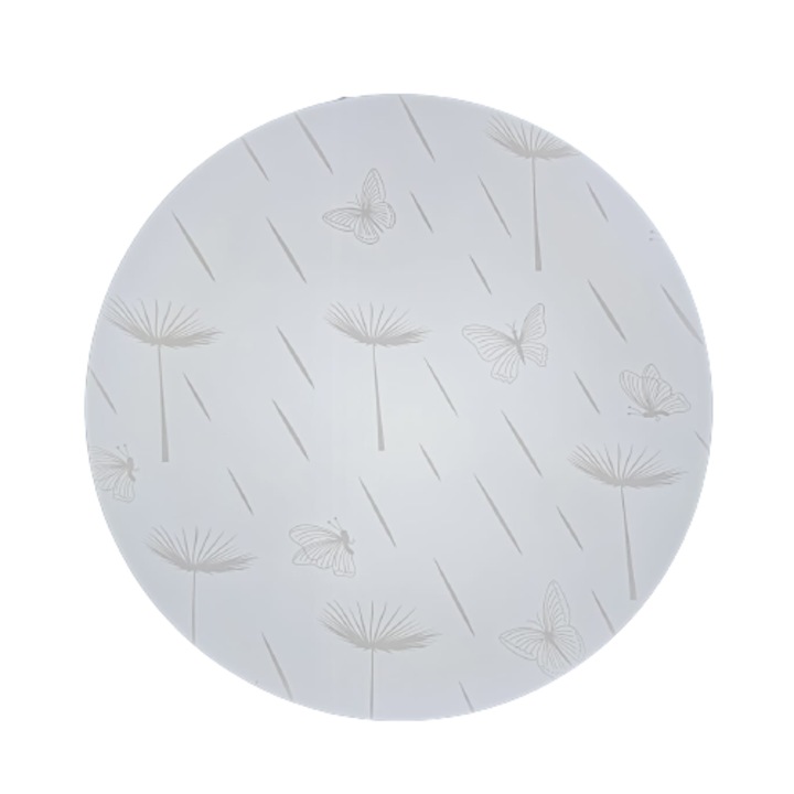 Plafoniera QUARK cu led integrat 24W, 1800 lumeni, 6500K, lumina rece, Model 10, fluturi, papadie